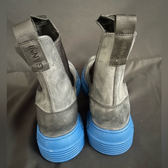 GANNI Women's Blue City Two-tone Rubber Chelsea Boots - Picture 3 of 6